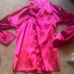 Vibrant Pink Satin Blouse